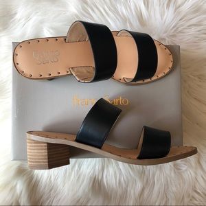 Stacked heel sandal